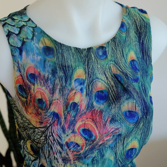 Peacock print sleeveless dress - Picture 6 of 10